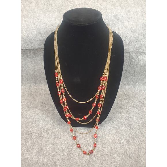 Jewelry Bundle Necklaces Red Pink Yellow Stones Paparazzi Dead Stock Modern - Picture 2 of 9